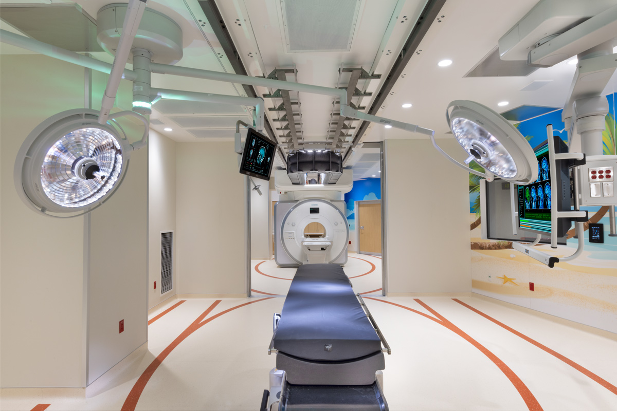 Interior design view of Joe DiMaggio Children's Hospital MRI and operating room in Hollywood, FL